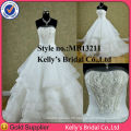 2015 amazing design strapless flower pattern on bodice layer ruche organza wedding dresses new stcock